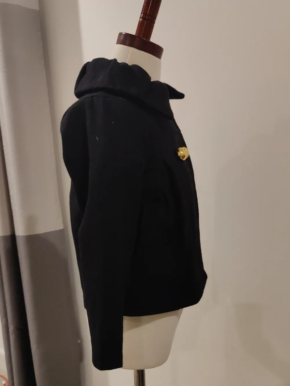 OLD NAVY BLACK WOOL Blend PEACOAT JACKET HOLIDAY DRESSY COAT 5T Y2K Cottagecore